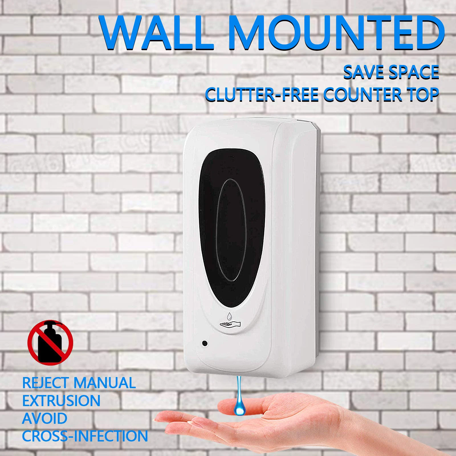 Imagem -06 - Dispensador Automático de Desinfetante Líquido Touchless Wall Mount Bomba Sensor Recarregável Dispensador Mãos-livres para Cozinha e Hotel