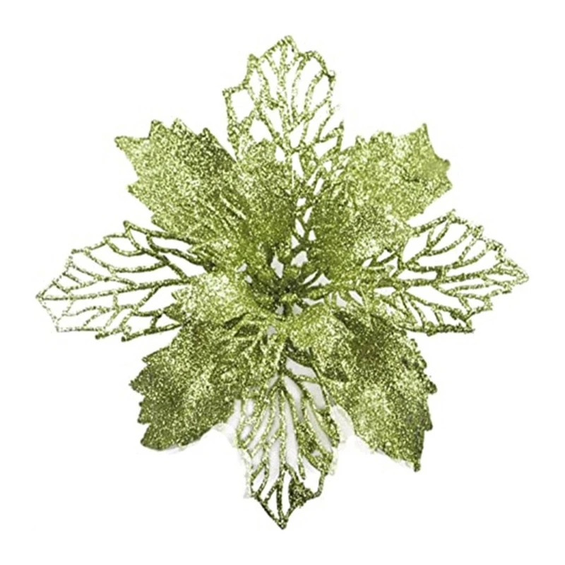 Fiori decorativi per albero Natale con glitter natalizi da 11 per ghirlanda