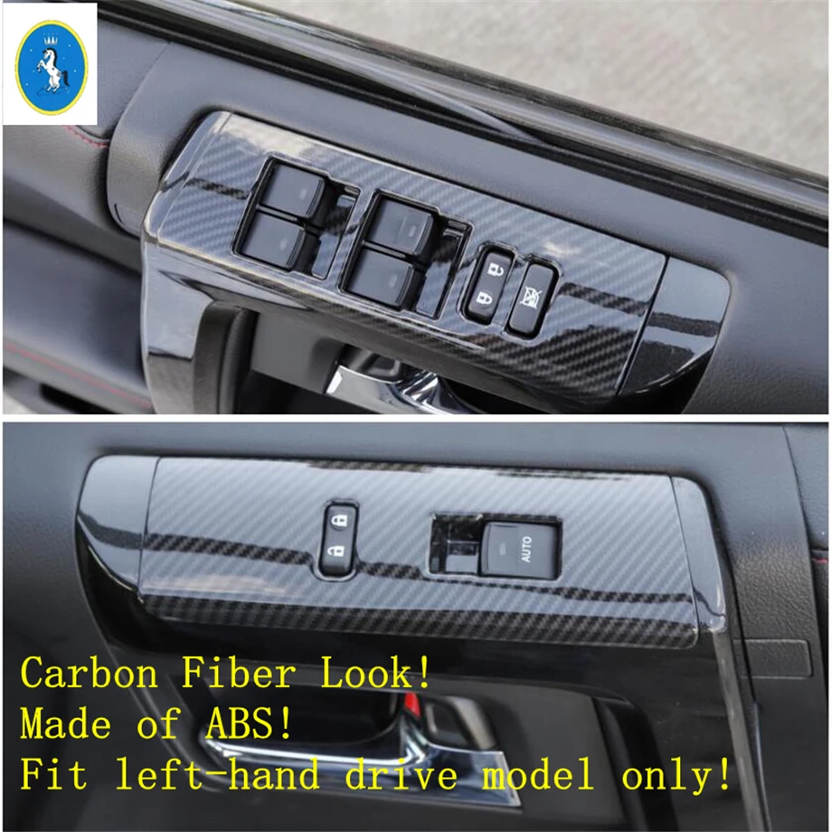 

Auto Inner Door Armrest Window Glass Lift Button Decor Panel Sticker Cover Trim ABS Accessories For Toyota 4Runner 2010 - 2019