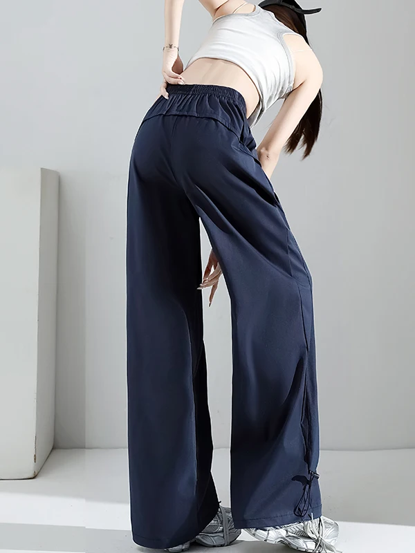Quick Dry High Waist Women's Cargo Pants Spring Summer 2026 New Style Slim Straight Leg Wide Leg Hiking Trousers