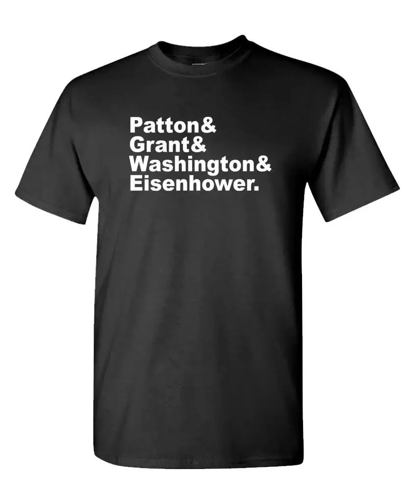 PATTON & GRANT & Washington & Eisenhower - Unisex Cotton T-Shirt Tee Shirt