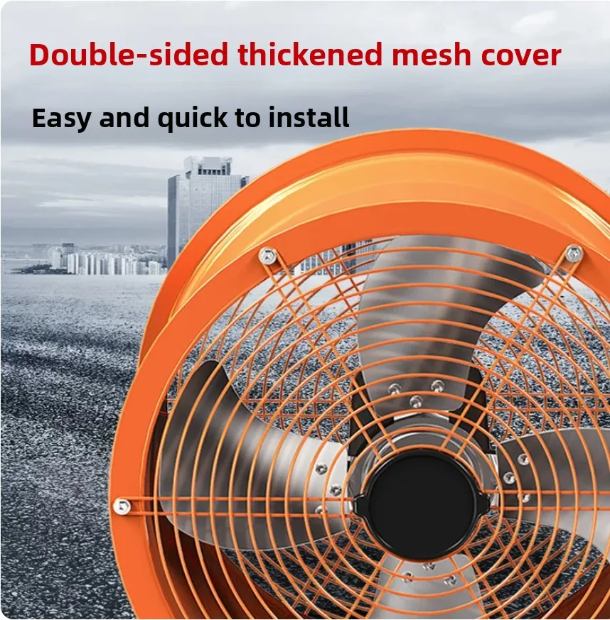 Industrial Ventilation Fan Cylinder High Speed Extraction Kitchen Duct Strong Shaft Axial Exhaust Blower