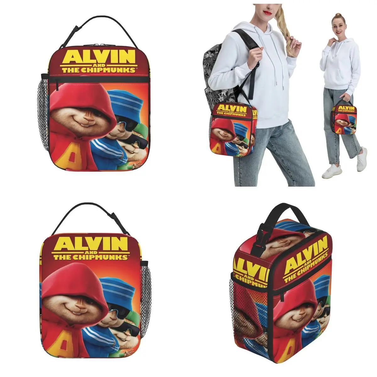 صناديق الغداء المعزولة ألفين والسنجاب اكسسوارات تخزين صندوق طعام السببية الحرارية برودة بينتو صندوق للعمل