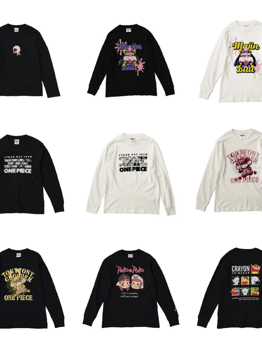 

Новинка 2023, мужская футболка Long Sve из чистого хлопка с несколькими мультяшными дизайнами, круглая, крутая и сли для всех