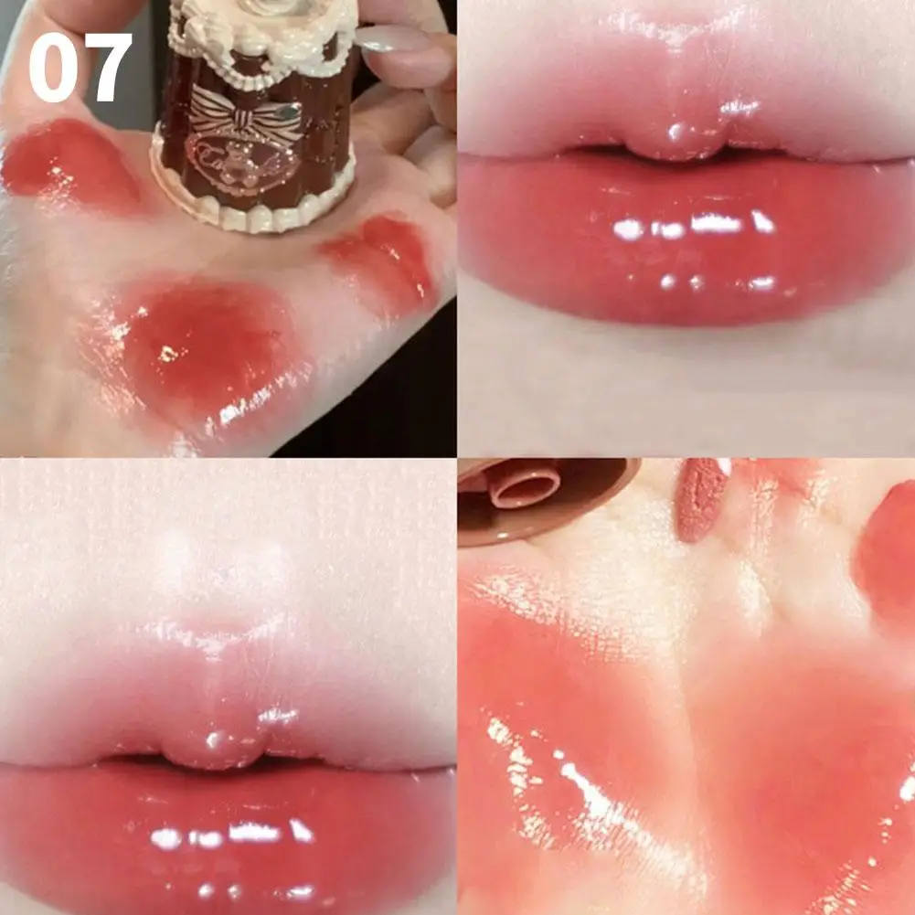 Doce urso em pó blush corretivo sombra de olho brilho labial cintilante brilho labial espelho brilho labial hidratação de longa duração geléia labial