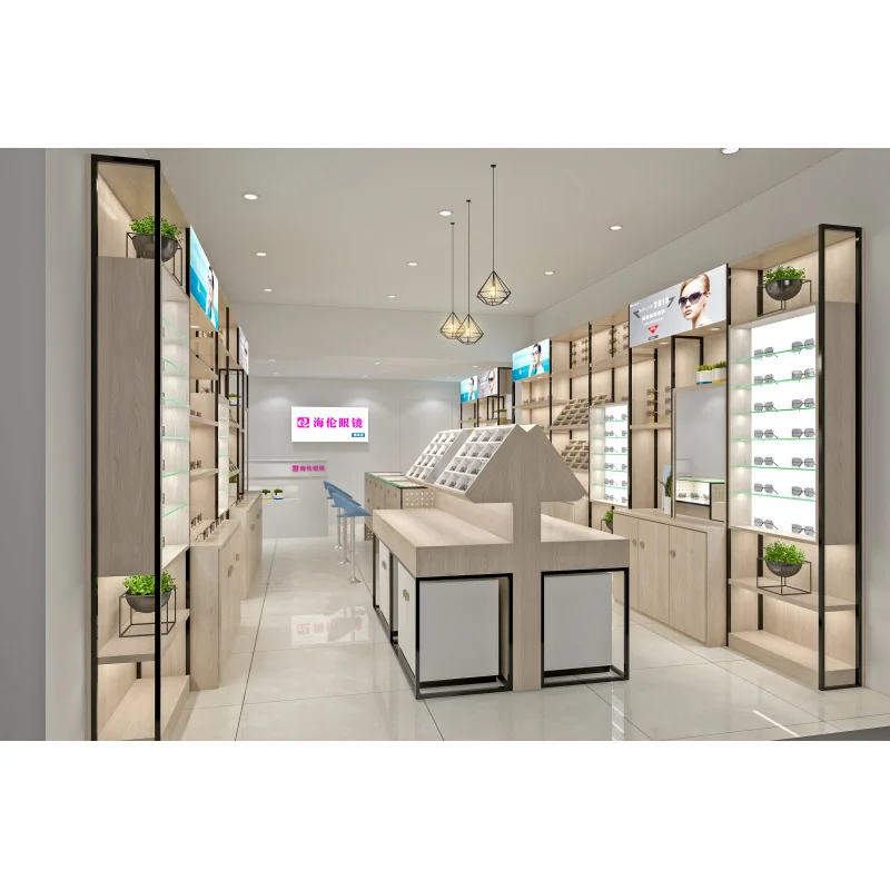 （customized）Custom Eyewear Store Interior Design Ideas Wooden Retail Store Fixtures Furniture Optical Shop Interior Design Decor