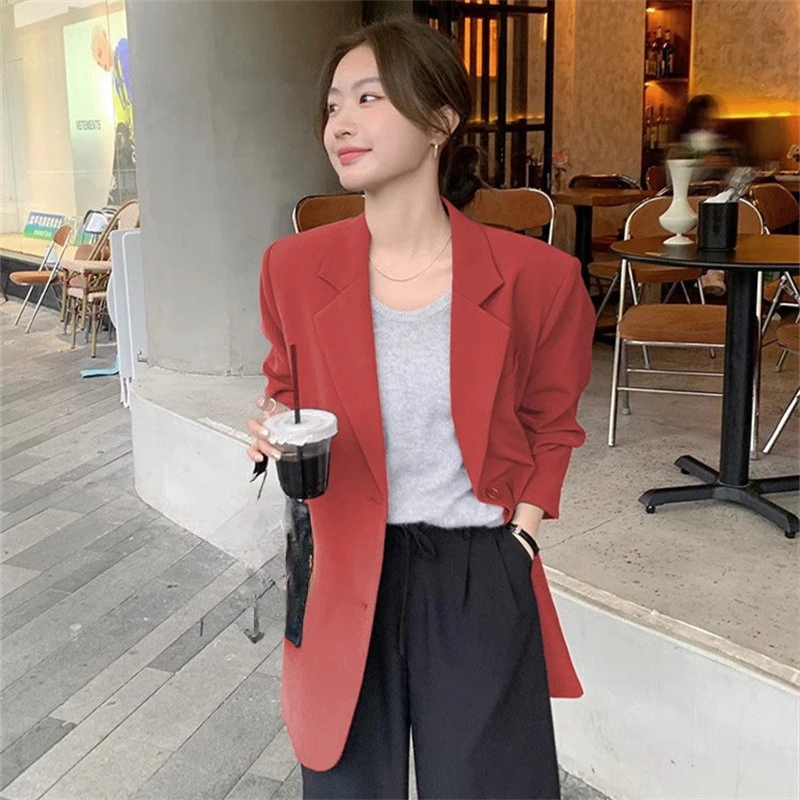 Abito piccolo da donna nuova primavera e autunno versione coreana piccolo design senso vento pigro giacca da donna con spacco grande