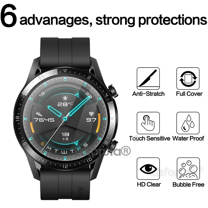 Gehärtetes Glas für Huawei Uhr GT2 42mm Smartwatch Displays chutz folie explosions geschütztes Film zubehör für Huawei Uhr GT 46mm