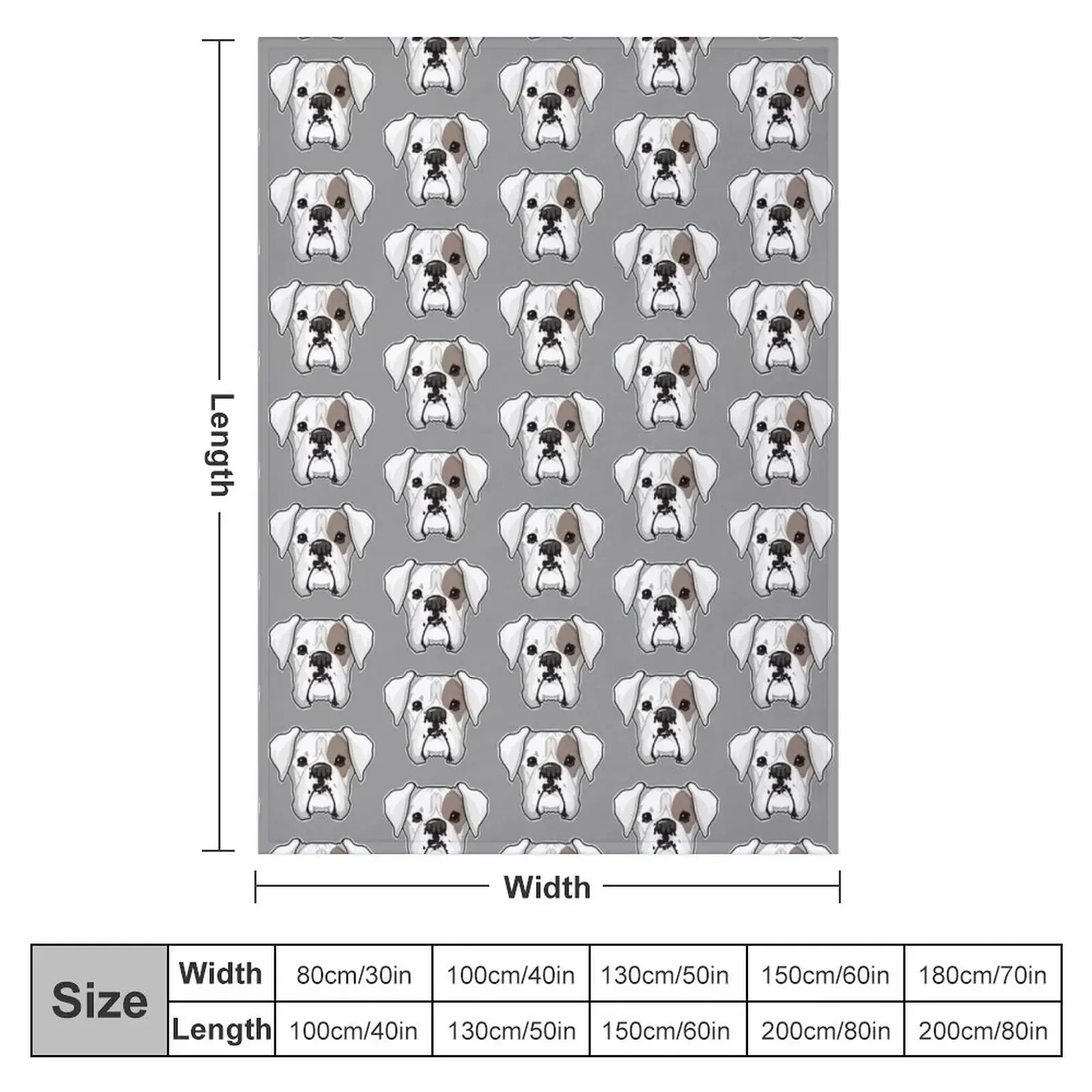 White Boxer with spot Throw Blanket for winter Giant Sofa Plaid Flannels Blankets