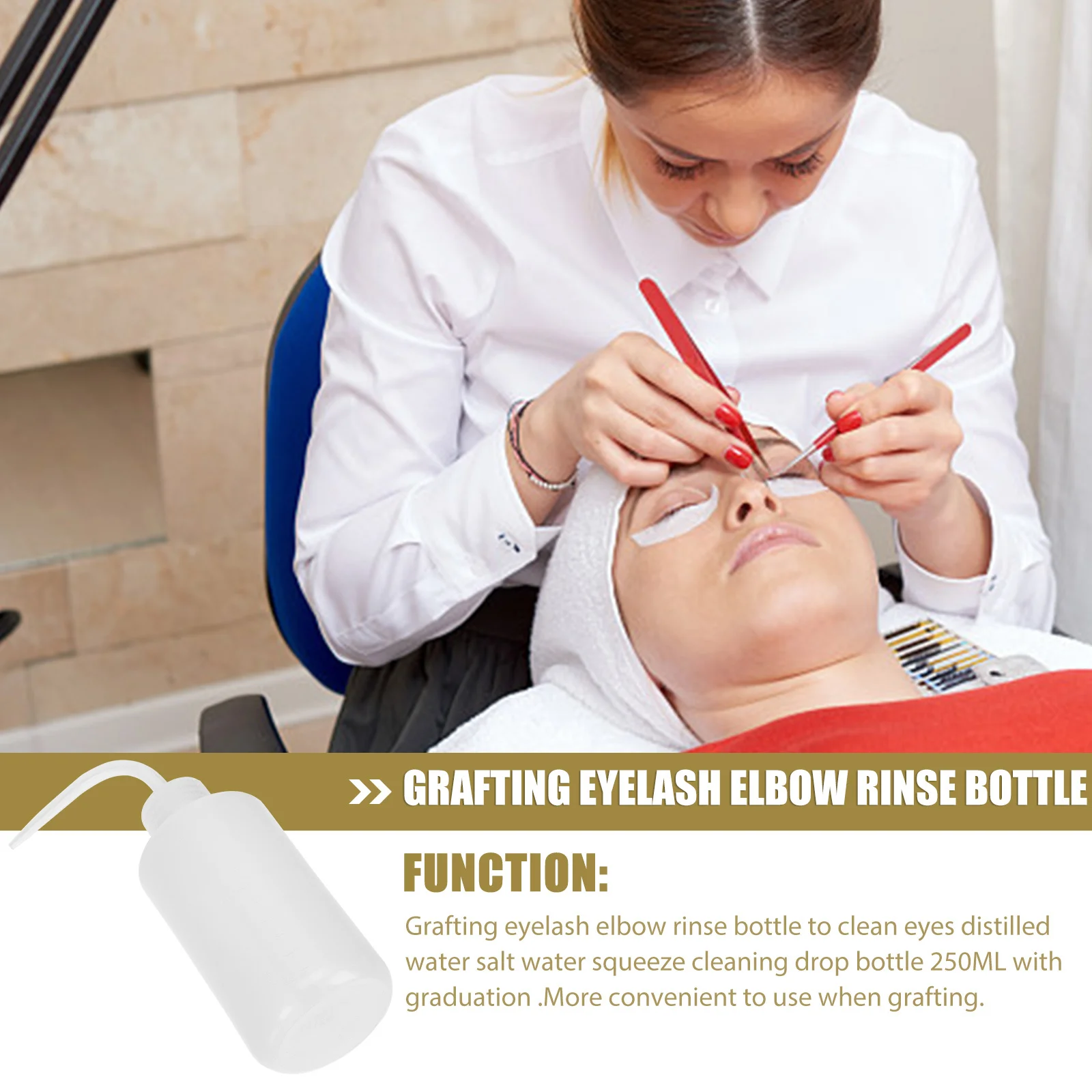 

4Pcs Squeeze Bottle 250Ml Eye Washer Rinse Tool for Eyelash Extension Cleaning Portable Elbow Drop Bottle Household Lab Use