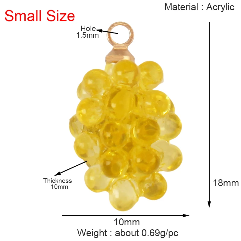 Arylic 3D Obst Erdbeere Traube Mango Durian Wassermelone Kirsche Granatapfel Charm Anhänger, Schmuck Halskette Armband Versorgung S18 – Detail 34