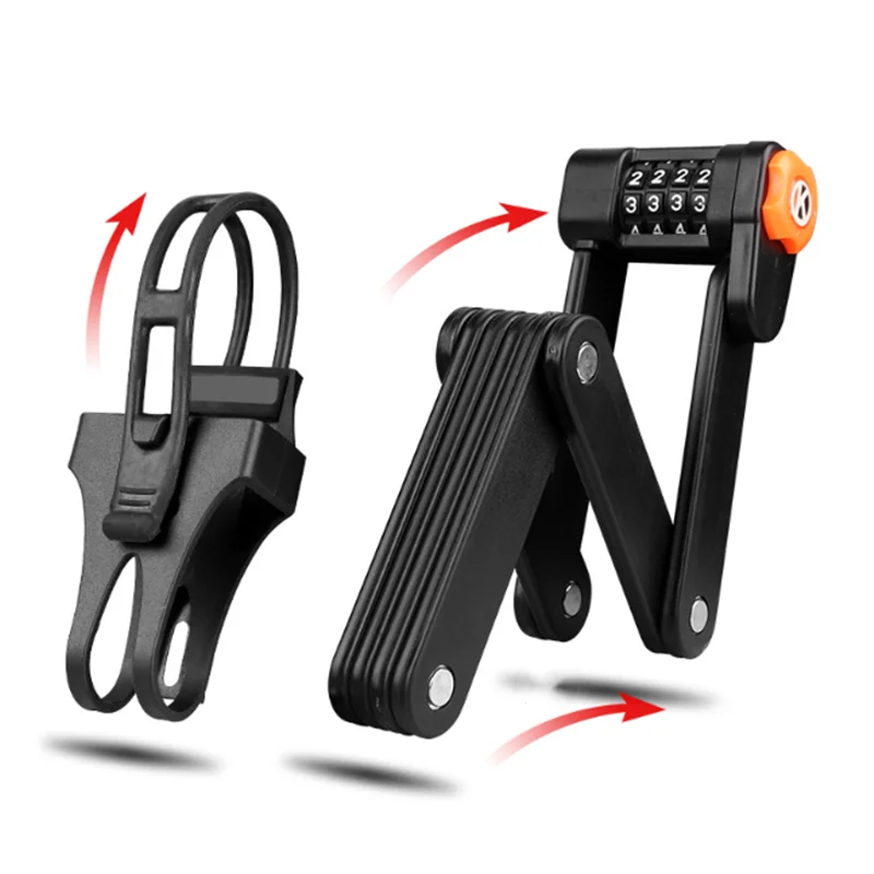 Bicycle Lock Anti-Theft Foldable Bike Lock MTB Road Bike Password Padlock High Security Electric Scooter Lock Bicycle Accessorie