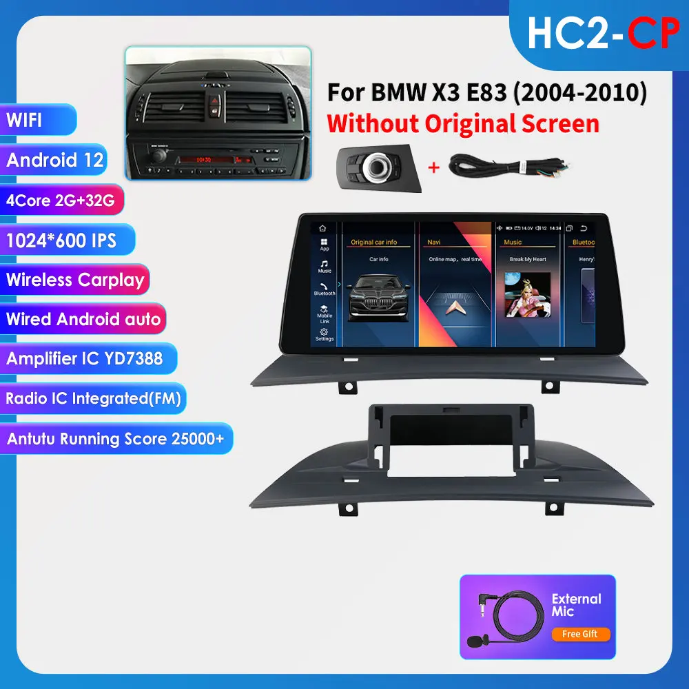 Autoradio voor BMW X3 E83 2004-2010 Android Auto Carplay Autoradio Multimedia Video Player 10.25 inch GPS navigatie 4G WIFI DSP