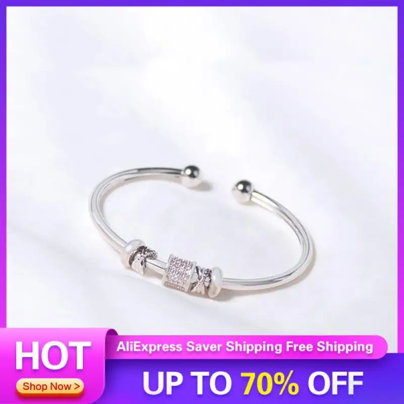 Zircon Bracelet Circle Opening Smooth Surface Circle Bracelet Bracelet Design Sense Bracelet Female Easy To Put On And Take Off