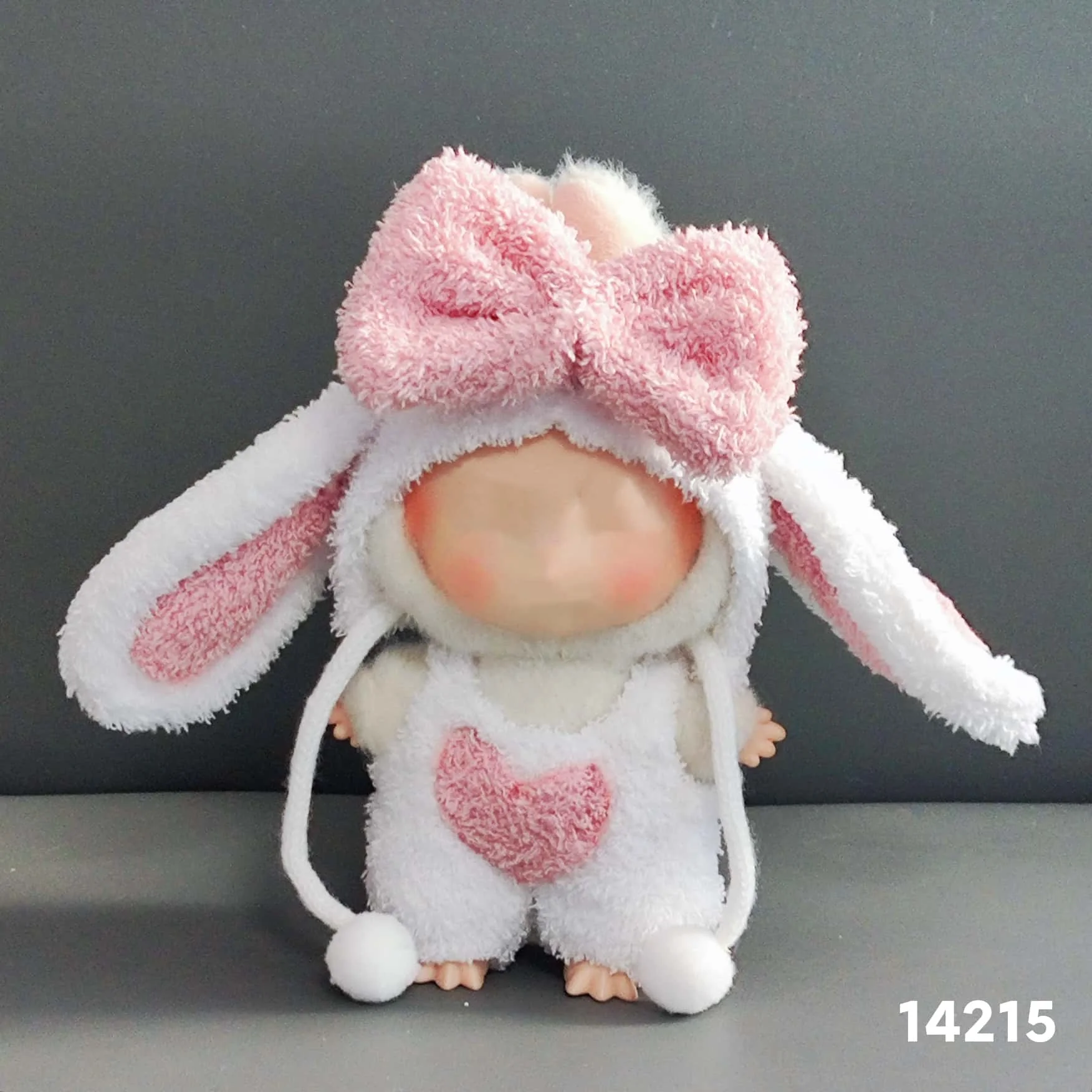 Cute mini plush doll clothes – only clothing accessories for 17cm Labubu dolls, hooded camisole outfits, DIY children's gifts.