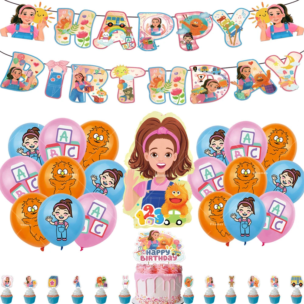 الكرتون الإنجليزية المعلم موضوع حفلة عيد ميلاد ديكور السيدة بالونات راشيلد راية الخلفيات كعكة توبر هدية أدوات المائدة القابل للتصرف