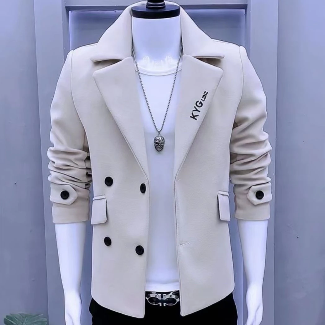 

Autumn Winter Men's Tailored Suit Jaet Slim Fit Faionable Youthful Haome Spirit Top Trendy Korean Sle Windbreaker