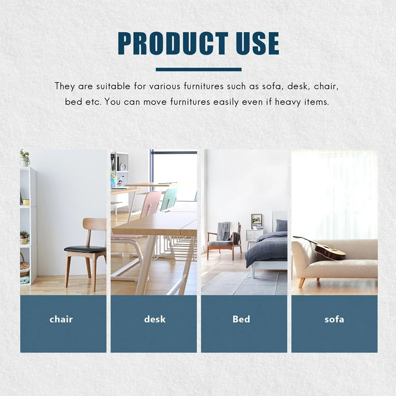 48Pcs Furniture Gliders PTFE Easy Moving Sliders with Screw Floor Protector for Tiled Hardwood Floors(25Mm Round)