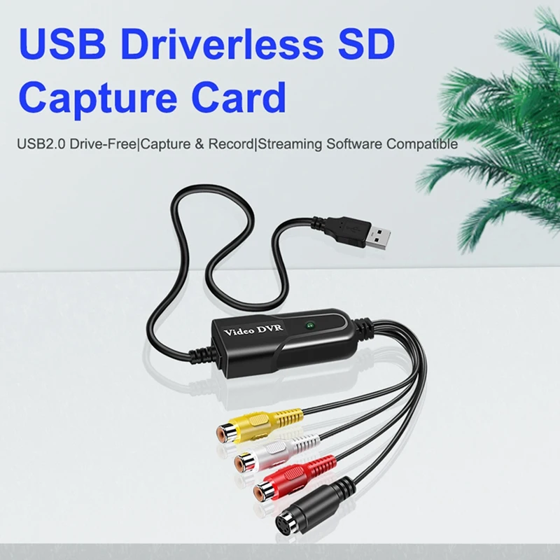 Placa de captura de vídeo USB2.0 Captura USB de canal único Placa de aquisição de dados de captura de sinal AV sem driver
