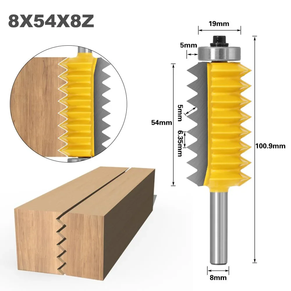 1PC 8MM Schacht Frees Houtsnijwerk Verhoogd paneel V Joint Bits Vinger Gezamenlijke Lijm Frees voor hout Tenon Houtbewerking