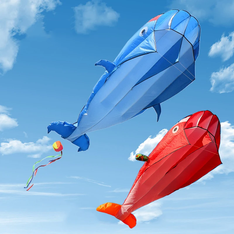 Cometa voladora con forma de ballena y delfín gigante 3D de 2,2 metros, parafoil, Software deportivo, cometa de playa para parapente, juguetes al