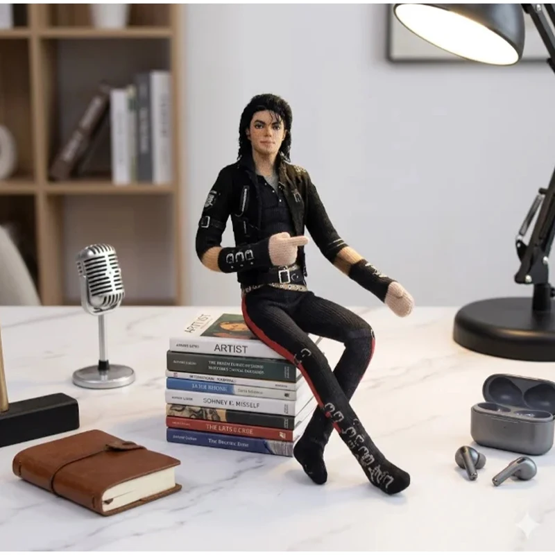Pop King Michael Jackson Stuffed Doll Flexibly Movable Joints Handwoven Plush Abstract Collectible Party Room Decor for Fan Gift view 3
