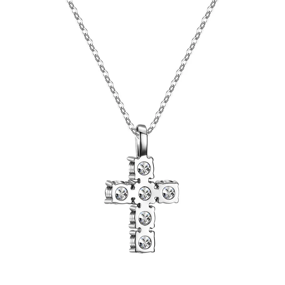MUXIFC-collar con colgante de cruz de moissanita para mujer, cadena de cuello de plata 925 chapada en oro blanco de 18k, joyería fina con certificado GRA