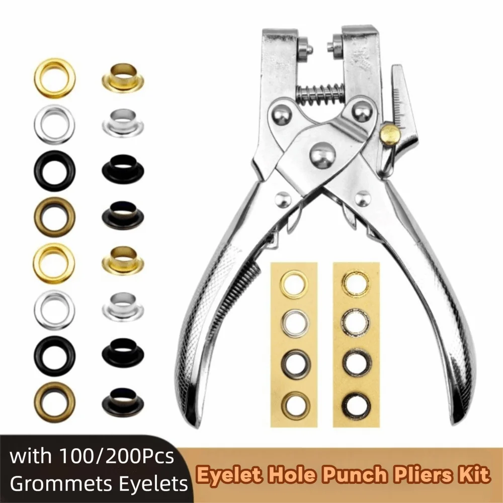 

Dual-Purpose Eyelet Hole Punch Pliers Kit Labor-saving Heavy-Duty Punching Grommet Eyelet Pliers Kit Professional