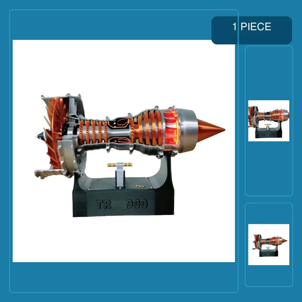 TR900 Turbofan Engine Model with Tail Flame Light Adjustable Speed Aviation Aircraft Toy Ornament 3D Printed Collection Gift