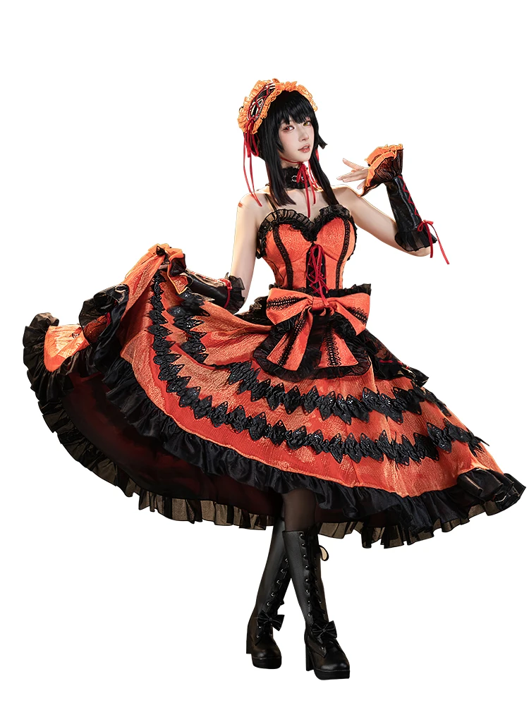 Pre-sale Hot Anime Date A Live Tokisaki Kurumi Cosplay Costume Gorgeous Sweet Uniform Dress Activity Party Role Play Clothing