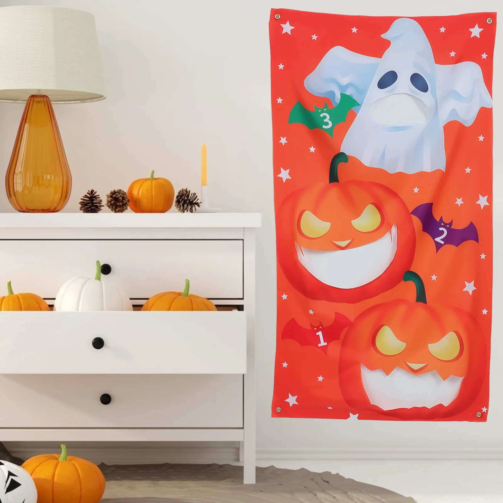 Halloween Banner Children Toss Game Decorative Flags Sandbag Throwing The Hanging