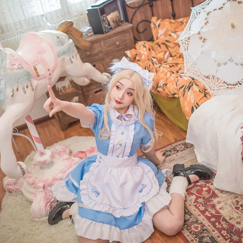 Mädchen niedlich süße Prinzessin Kleid japanischen Anime Leben in einer anderen Welt Coffeeshop Kellnerin Magd Cosplay Kostüm 5xl