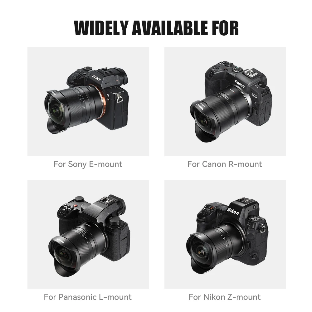 7artisans 10mm F2.8 II Full Frame Fisheye Obiettivo primario con messa a fuoco manuale per Sony E A7S A7R A7RII A7S Nikon Z Z7II/Z6II/Z5/Z6/Z7/Z9 Leica TL TL2 Panasonic LUMIX S1, S1R, S1H/ Sigma FP Canon EOS R3 EOS R5/