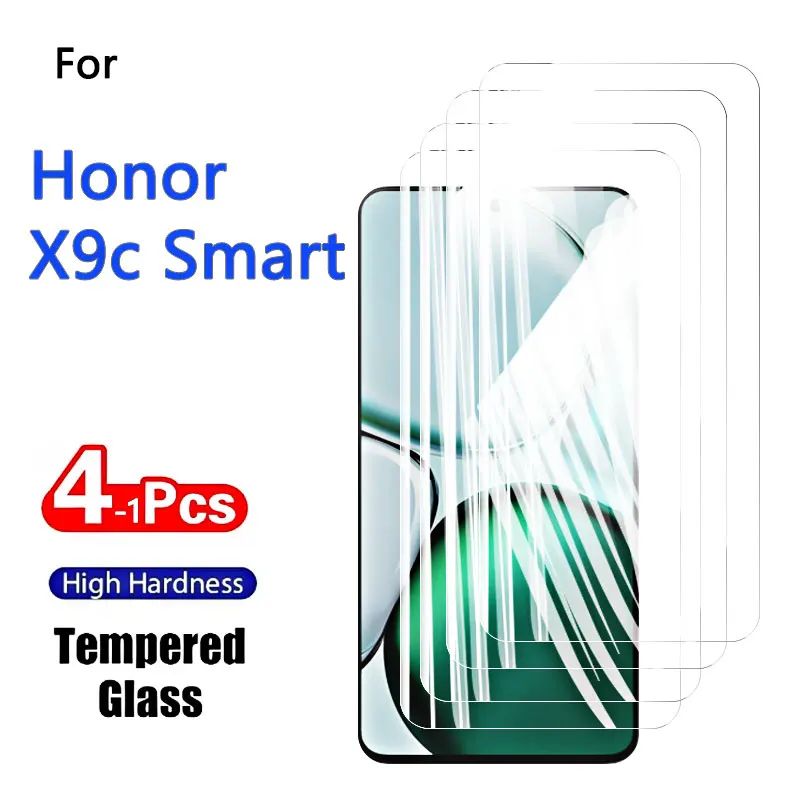 1-4PCS Screen Protectors For Honor Honor X9c Smar Tempered Glass Crystal 9H High Aluminum Anti Scratch Case Friendly Fingerprint