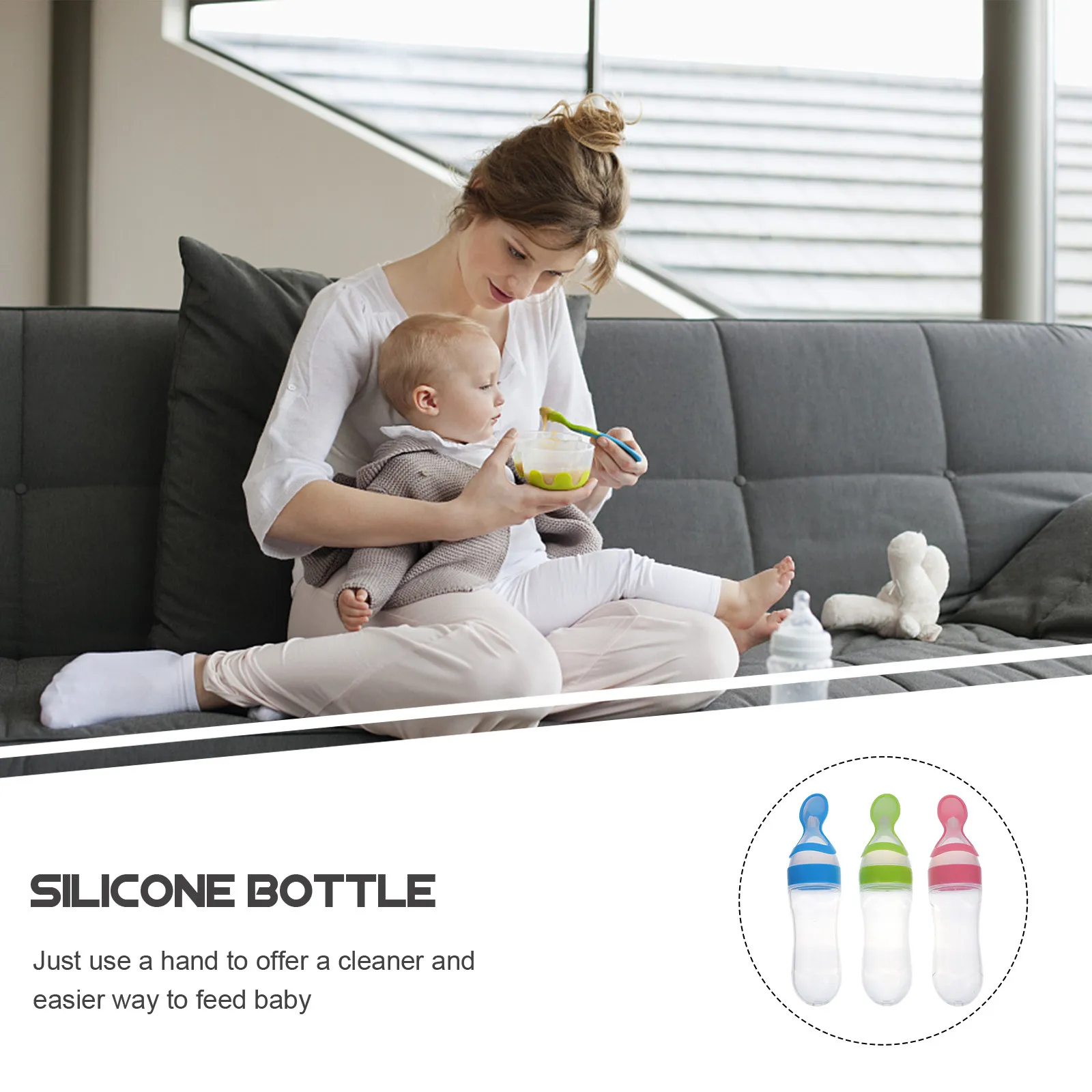 

3Pcs Baby Squeezing Feeding Bottles Silicone Rice Paste Bottles Infant Food Supplement Feeder Easy Use Baby Tableware