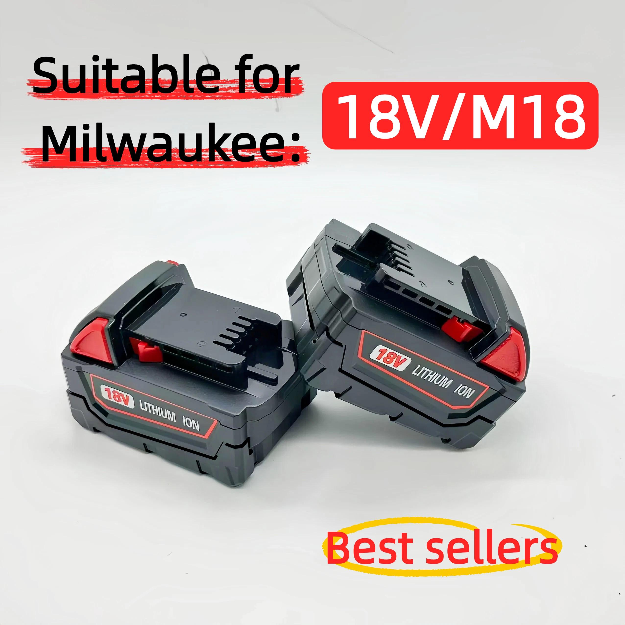 Applicable to Milwaukee 18V Cordless Tool Battery for M18 B5XC Lithium-Ion Batteries 48-11-1815 2604-20 48-11-1850 48-11-1860 Et