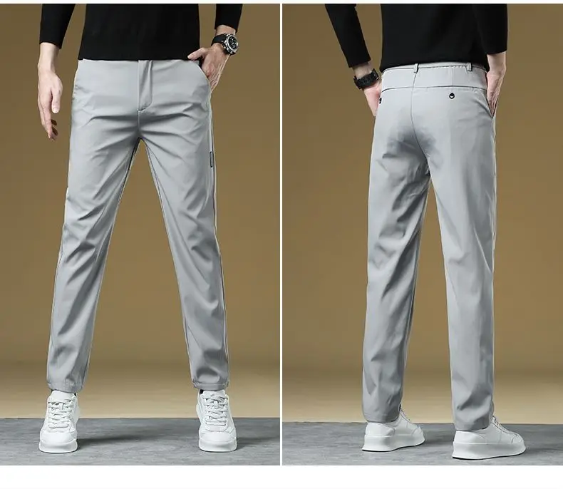 Herren-Herbst-Winter-Hose, dick, warm, Business, gerade geschnitten, lässig, modisch, koreanischer Fleece-Stil, schwarz, grau, Baggy, Y2K-Hose, vielseitig einsetzbar – Detail 15