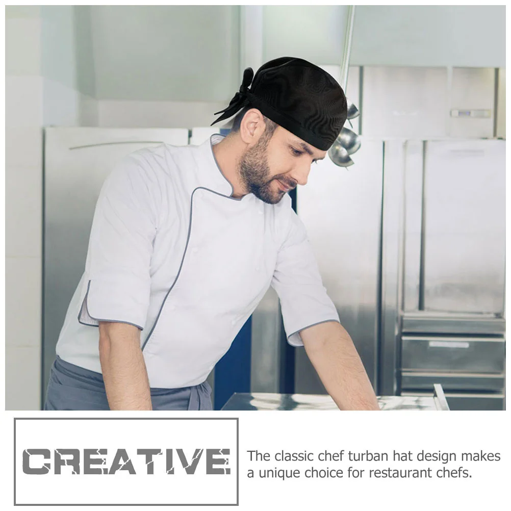 9 Pcs Caps for Men Chef Hat Serving Hats Restaurant Cook Ribbon Working Uniform Black Kitchen and Women