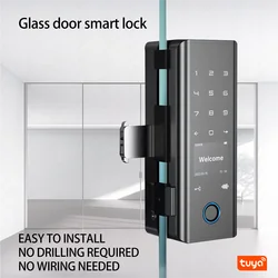 TUYA  smart lock fechadura eletronico digital smart home door lock Temporary Password Fingerprint Magnetic Card glass door lock