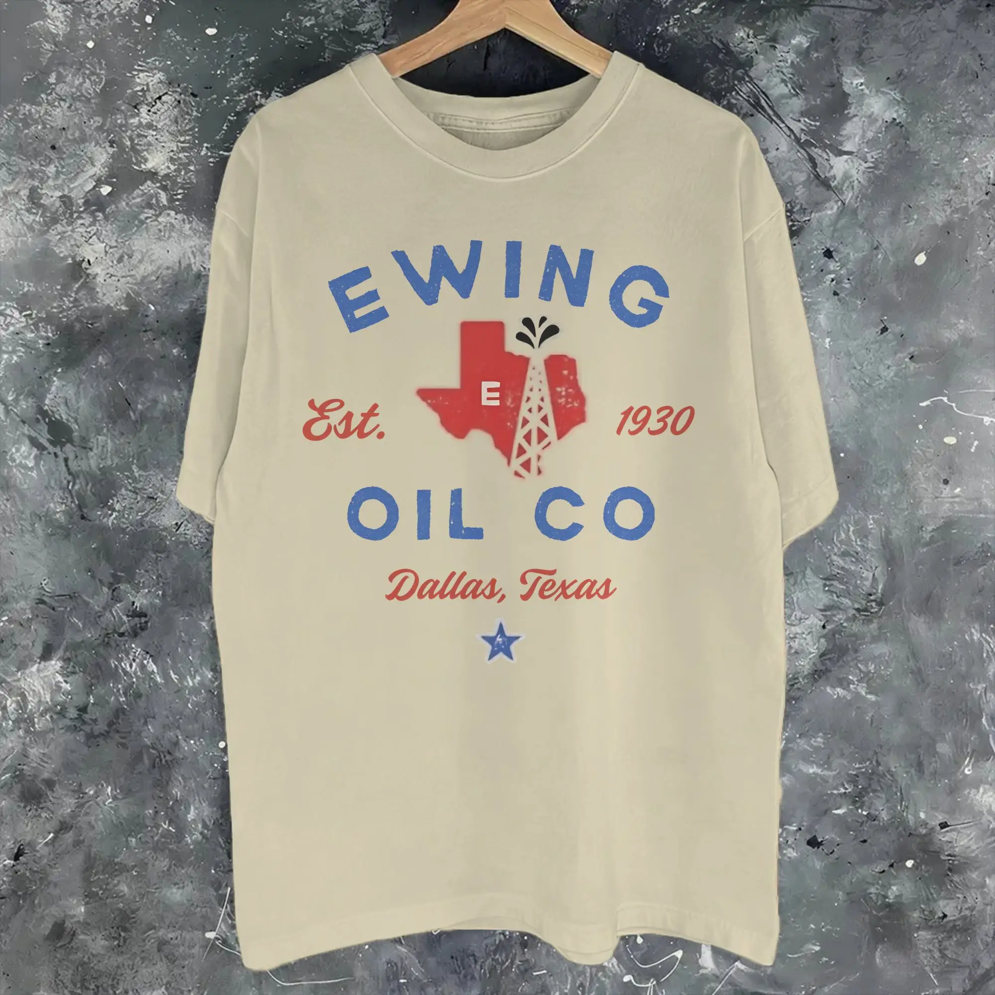 Ewing Oil Co. Dallas 70s TV Show  Accessories Unisex T Shirt 100% Cotton Tee Graphic Printed  Tops T-shirt