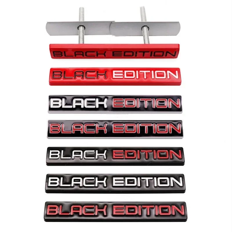 3D Metal BLACK EDITION Logo Car Rear Trunk Front Grille Emblem Badge Stickers For Toyota Honda Lexus Suzuki KIA Hyundai Audi