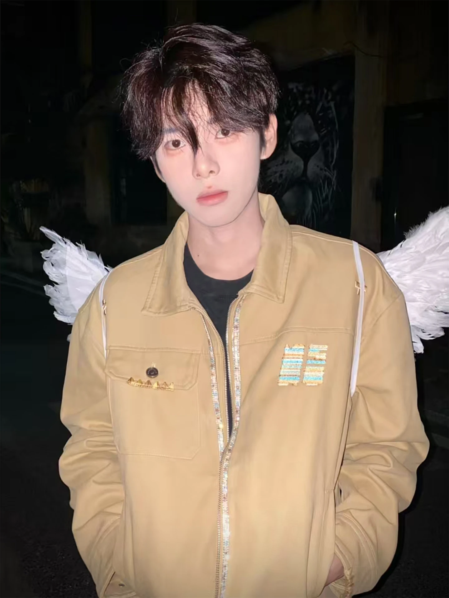 

Ретро-куртка в американском стиле цвета хаки с вышивкой, мужская, с длинными рукавами, ветрозащитная, повседневная, износостойкая, на молнии