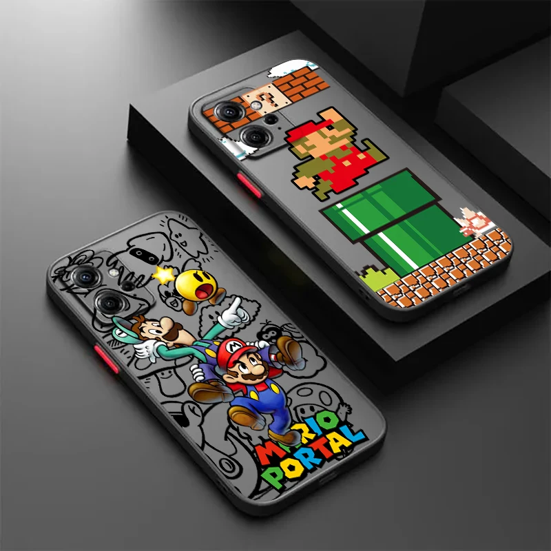 

Supers M-Marios Art Cool Frosted Translucent For Redmi Note 13 12 12S 12T 11 11T 11E 10 10S 9 Pro Plus 5G Soft Phone Case