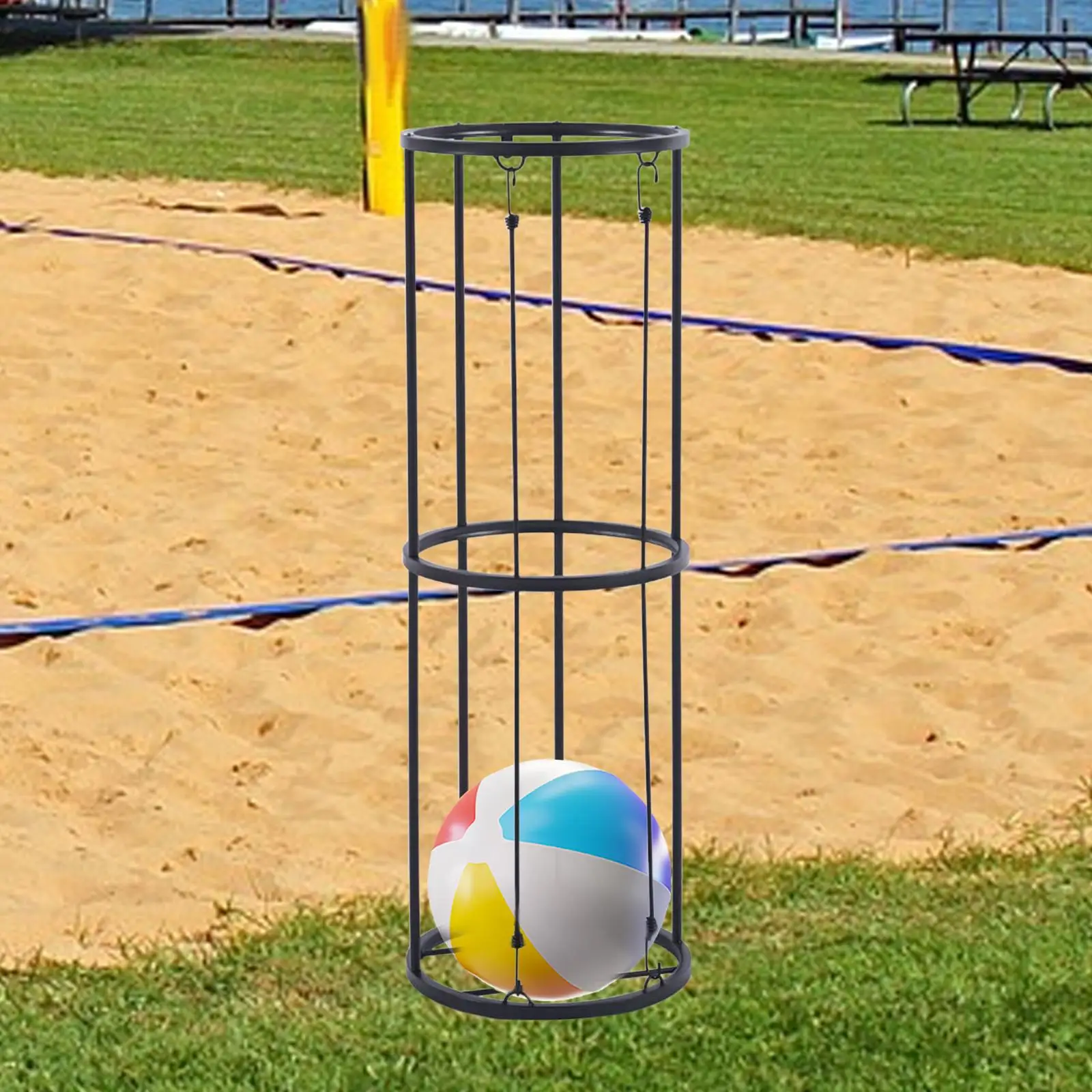 Étagère de rangement pour basket-ball, panier de rangement pour équipement de sport, support vertical pour ballon de volley-ball T1