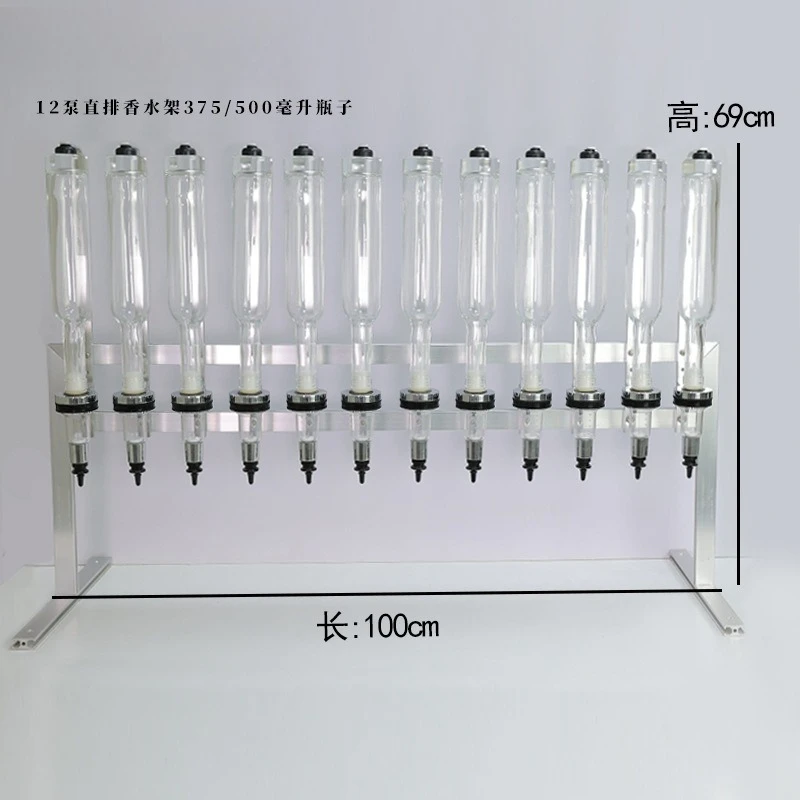 Bulk perfume bar, twelve pump dispenser perfume display stand, aromatherapy set, glass inline display stand