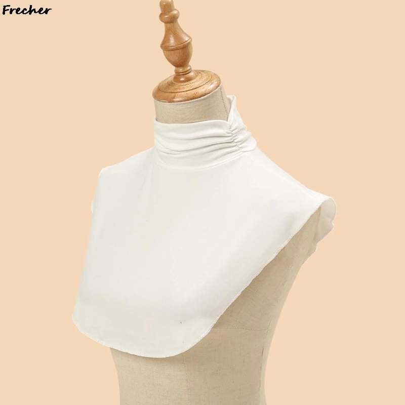 Women Modal Fake Collar DIY Extension Turtleneck Shirts Sweater Detachable Turtleneck Collar Soft Fabric Neck Warmer Lapel