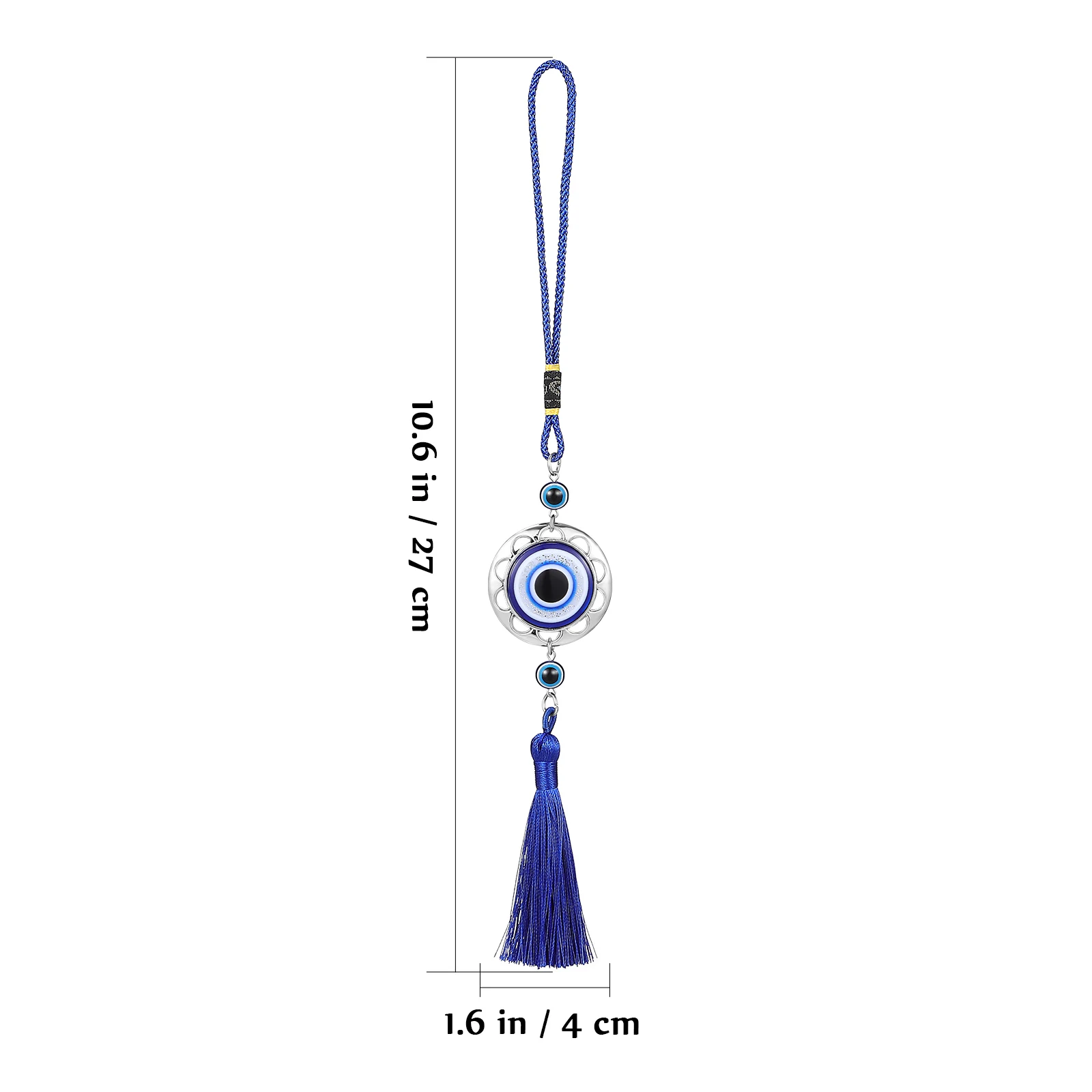 

6 pcs Evil Eye Car Hanging Ornament Round Heart Shape Tassel Charm For Car Mirror Accessories Home Office Wall Decor