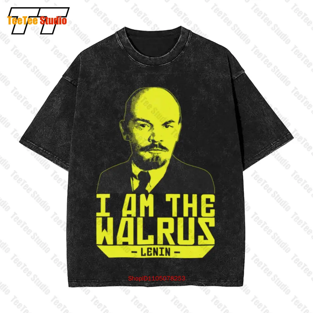 Винтажная футболка большого размера Big Lebowski Lenin I Am The Walrus Lennon 0OCQ