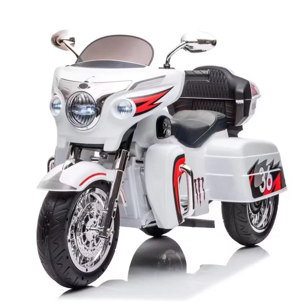 

12V Two-seater Kids Motorcycle with Key Start/3-wheel Headlight/storage Box/dual Motor/two Seats Kids Cars Electric in Ride On