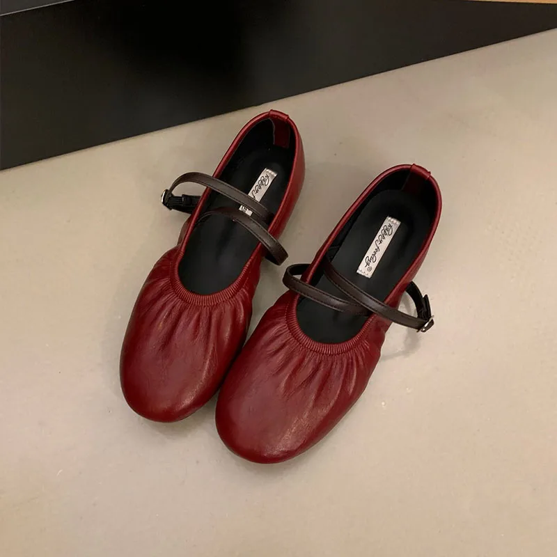 Modische Schnallenriemen-Damen-Mary-Jane-Schuhe, Lolita-Schuhe, Weiche Elegante Damen-Flats mit Runder Zehenpartie, Neue Damenschuhe – Detail 16